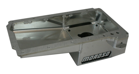 Moroso GM LS/02-15 COPO Camaro (w/Rear Sump) Fabricated Drag Race Baffled 7qt 7.5in Aluminum Oil Pan