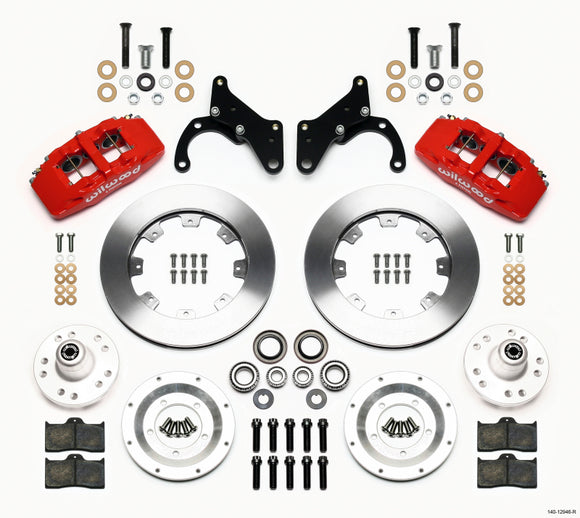 Wilwood Dynapro 6 Front Hub Kit 12.19in Red 69-70 Impala Drum/Disc 69-82 Vette