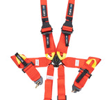 NRG FIA 6pt 2in. Shoulder Belt for HANS Device/ Rotary Cam Lock Buckle/ 3in. Waist Belt - Red