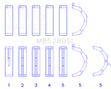 King Engine Bearings Ford 281CI/330CI 4.6L/5.4L V8 (Size +0.25) Main Bearing Set