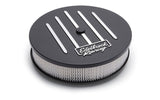 Edelbrock Air Cleaner Racing Series Round Aluminum Top Cloth Element 14In Dia X 3 125In Dropped Base