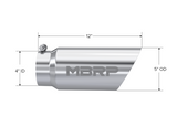 MBRP Universal Tip 5 O.D. Dual Wall Angled 4 inlet 12 length