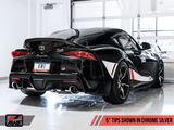 AWE Tuning 2020 Toyota Supra A90 Resonated Touring Edition Exhaust - 5in Chrome Silver Tips
