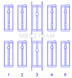 King Chrysler 148/148 Turbo DOHC 16V / Jeep 148 DOHC 16V (Size +0.75mm) Main Bearing Set